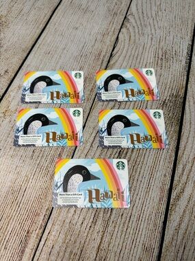 NEW Set of 5 Starbucks Hawaii Exclusive Reloadable Gift Cards